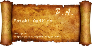 Pataki Agáta névjegykártya